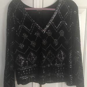 Beaded Express V neck top